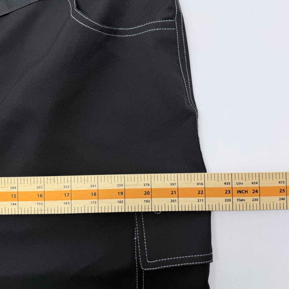 Bae City Black Contrast Stitch Cargo Jogger Pants Buckle Belt Plus Size 2X - Picture 6 of 10